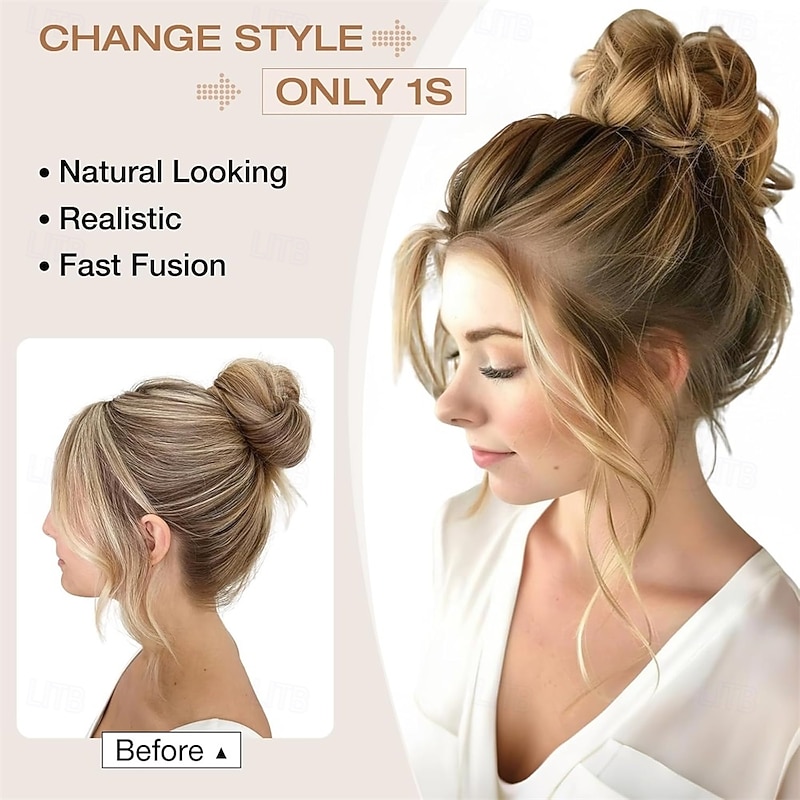 Messy Bun Hair Piece Wavy Curly Scrunchies Fluffy Donut Thick Updo Elegant Chignon Hairpieces for Women Girls Silver Grey 1.4oz3