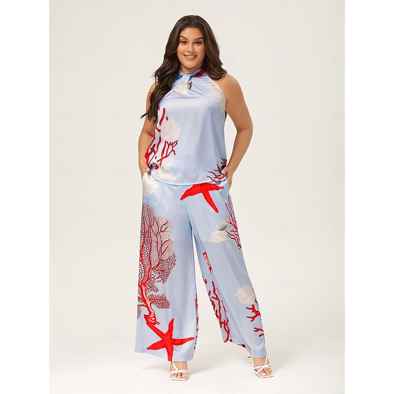 Vacation-Style Set With Ocean-Inspired Print4