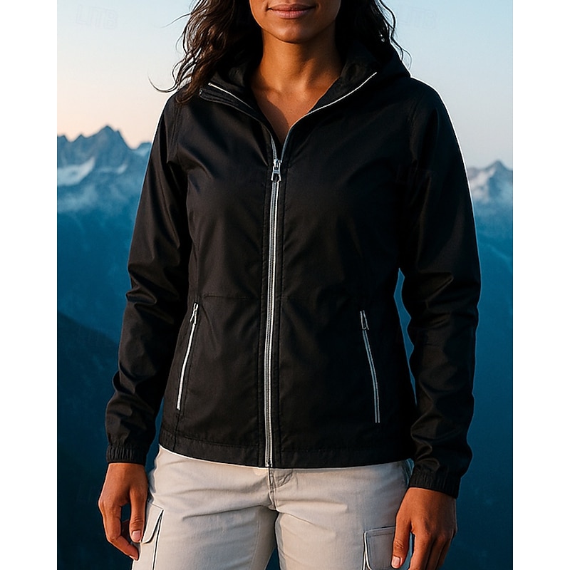 Women's Outdoor Jacket Hiking Jacket Outdoor Breathable Quick Dry Lightweight Hiking Outfits Hiking Clothes Summer Spring Jacket Tennis Golf Running Solid Color Black White Pink3