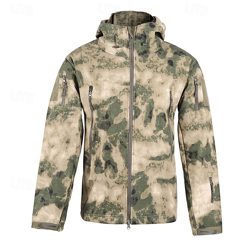 Men's Hiking Jacket Winter Coat Hiking Fleece Jacket Winter Outdoor Thermal Waterproof Windproof Winter Fleece Jacket Yellow Light Green Green Khaki4