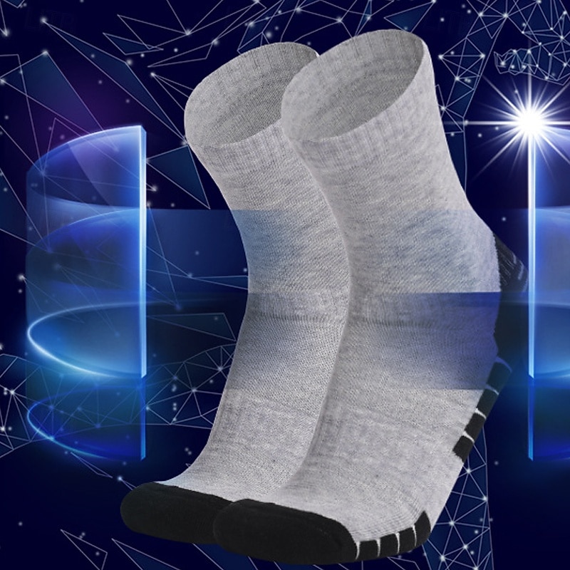 1 Pair Men's merino wool socks Hiking Socks Running Socks Sports Socks Thermal Warm Breathable Anti Blister Sweat-Wicking Winter Outdoor quarter crew Patchwork Wool Dark Grey Black Light Grey for2