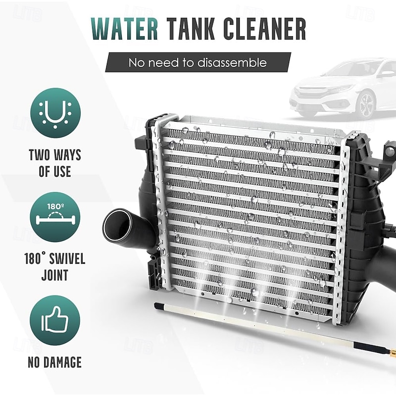 Radiator Cleaning Wand, Upgraded Efficient No-Removal Cleaning Tool for Tight Crevices, High Pressure Radiator Flush and Cleaner Tool with Quick Coupler, Fit for Cars Truck4