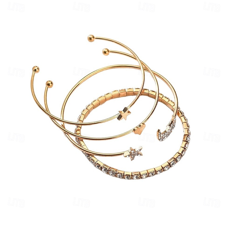 Women's Bracelet Tropical Moon Heart Star Punk Stylish Alloy Bracelet Jewelry Silver / Golden For Party4