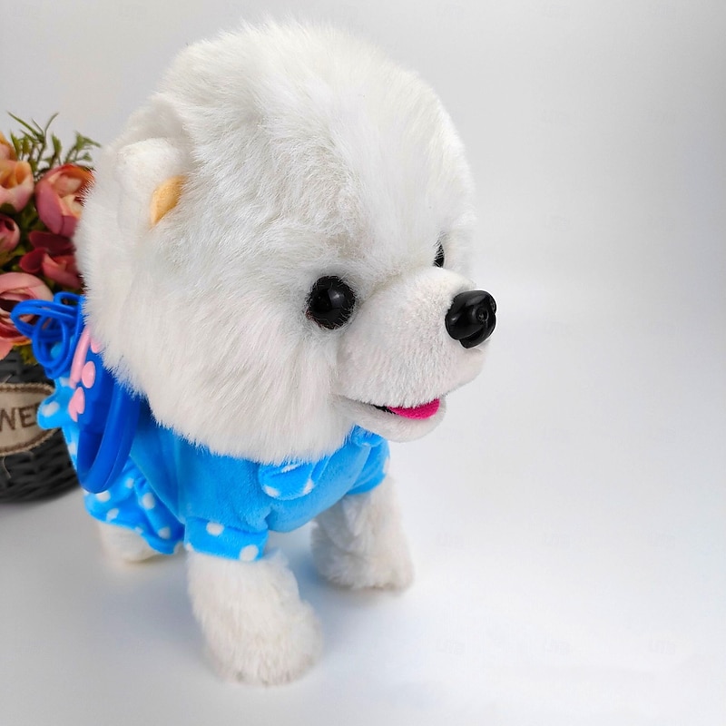 Interactive Walking Plush Puppy Toy Dog Realistic Wagging Tail Robot Dog Perfect Christmas Birthday Gift Toys for Girls and Boys Kids Age 3 4 5 64