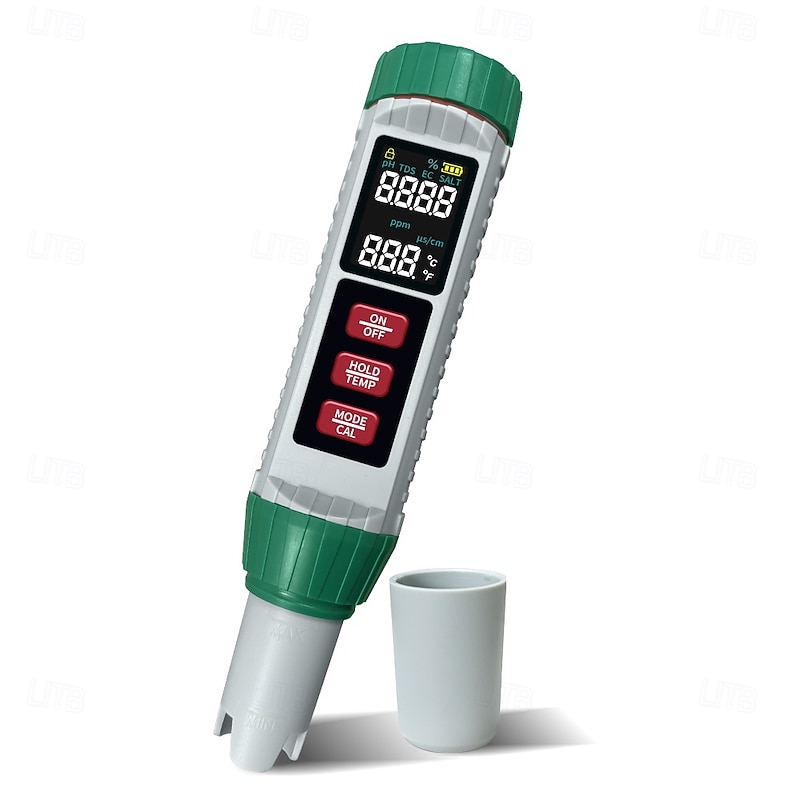 5-in-1 Digital Water Quality Tester High Precision Ph Tds Ec Salinity Temperature Measurement With Led Display Easy To Clean For Fish Tanks And Ponds4