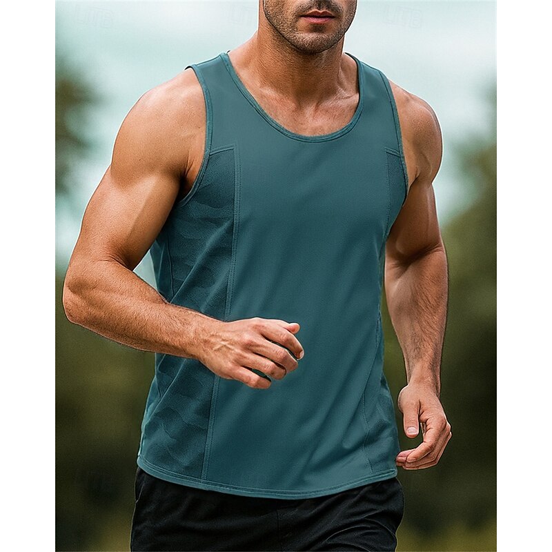 Men's Running Tank Top Running Top Running Shirt Sleeveless Top Color Block Quick Dry Lightweight Breathable Tennis Golf Running Sportswear Activewear Black White Blue4