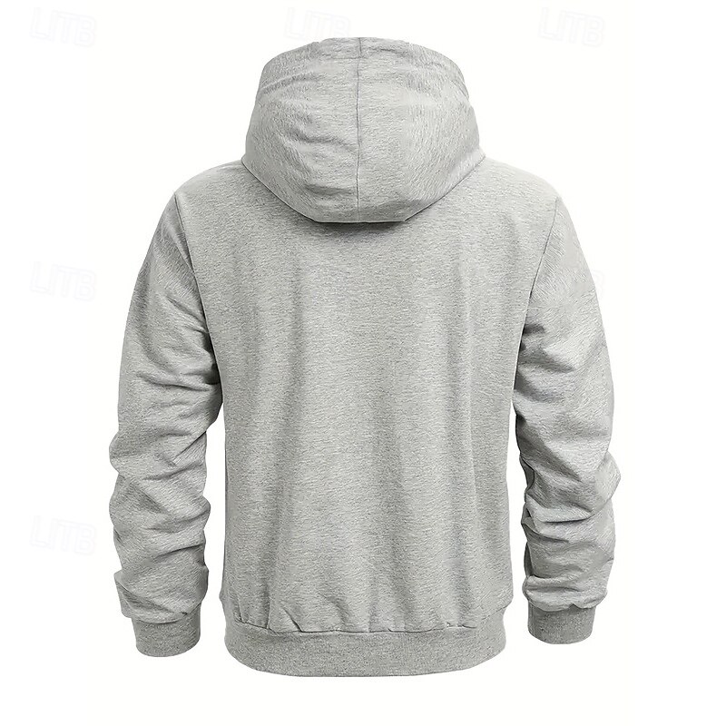 Men's Hoodie Full Zip Hoodie Black Wine Navy Blue Khaki Light Grey Hooded Plain Pocket Sports & Outdoor Daily Holiday Polyester Streetwear Basic Casual Spring Autumn / Fall Clothing Apparel Hoodies3