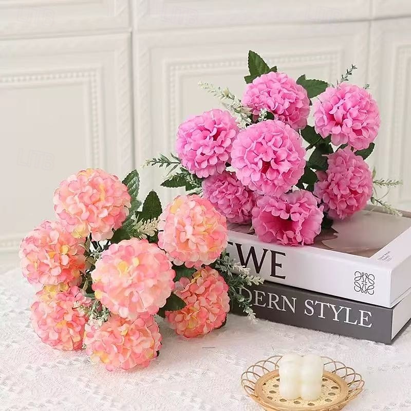 1 Bouquet of 7 Large Head Watercolor Dragon and Phoenix Artificial Flowers, Realistic Bridal Bouquet for Wedding, Celebration, Home and Party Decoration3