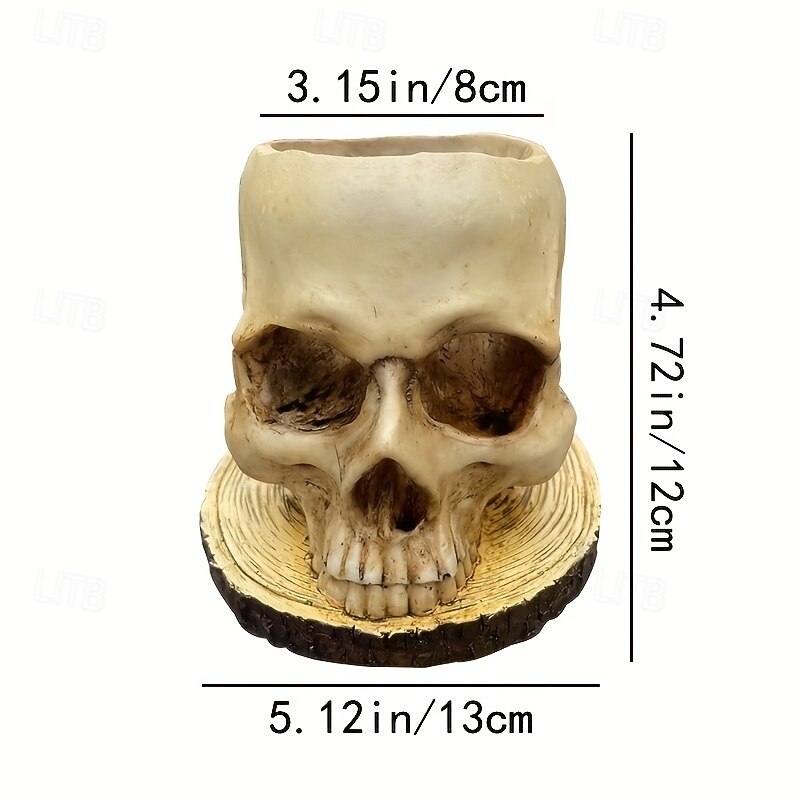 Skeleton Chic Planter - Durable Waterproof Polyresin Construction Versatile Indoor & Outdoor Decor for Plants Florals and Candy Perfect for Spooky Halloween and Vibrant Day of the Dead Celebration3