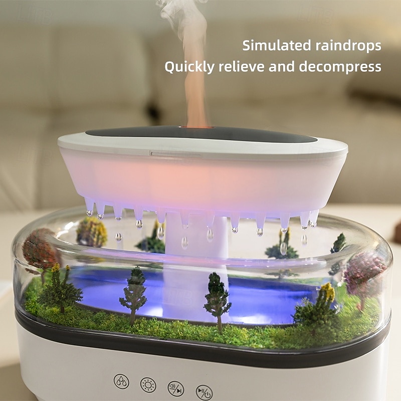 A USB Powered Colorful Glanet Cprack Design Flame Humidifier Cold Mist Pre FIlter Plastic Material Evaporative 36V Multifunctional Room T omantic And Soothing Atmosphere Creative Gift3