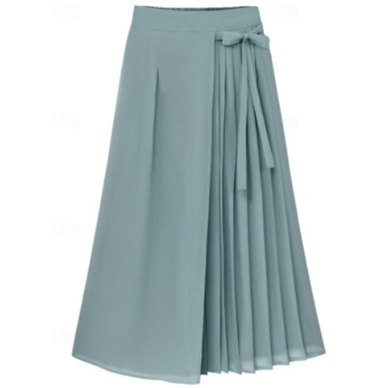 Women's Wide Leg Slacks Streetwear Casual Full Length Natural Plain Pleated Elastic Waist Outdoor Comfortable Outdoor Street Holiday Black Pink Blue Fall Regular Fit3