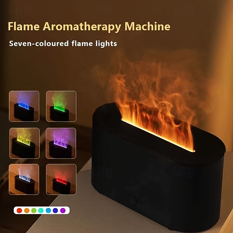 New Desktop Rainbow Simulated Flame Aromatherapy Machine Home Hotel USB Air Humidifier Aromatherapy Machine4