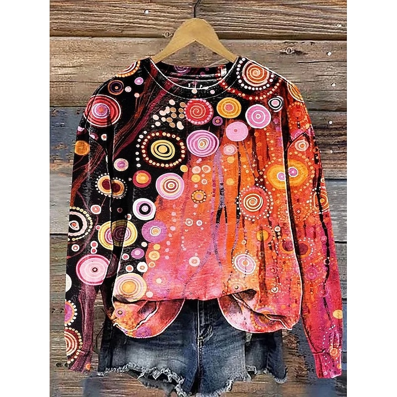 Women's Pullover Sweatshirt Floral Graphic Warm Vintage Fashion Long Sleeve Crew Neck Regular Tops Street Dailywear Casual Print Red Blue Fuchsia Brown Green Spring Fall Winter4