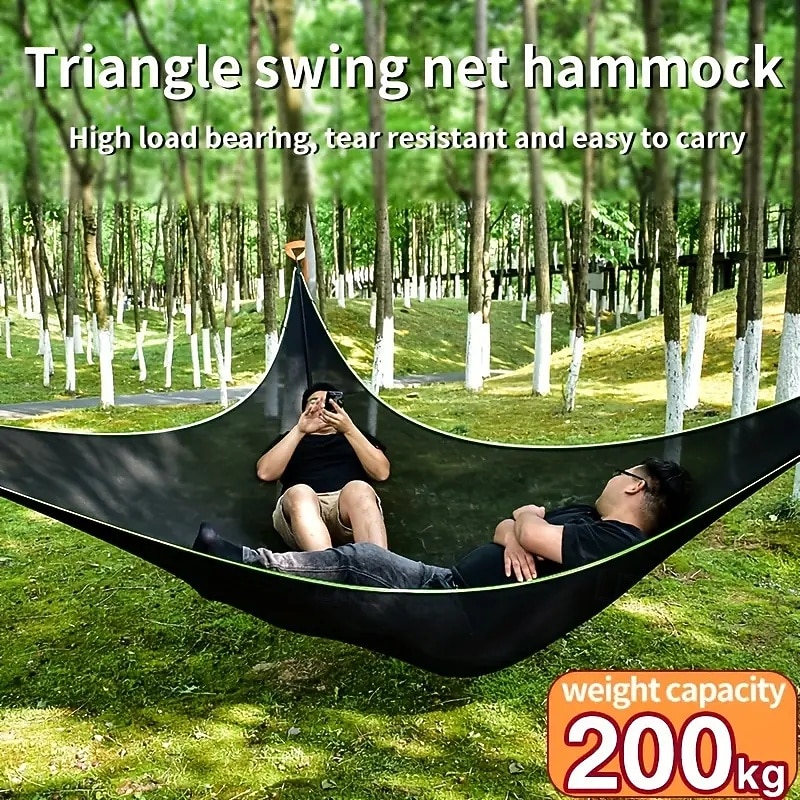 New Outdoor Multi-person Hammock Large Aerial TreeTent Aerial Camping Hammock Mesh Swing Outdoor Triangular Hammock