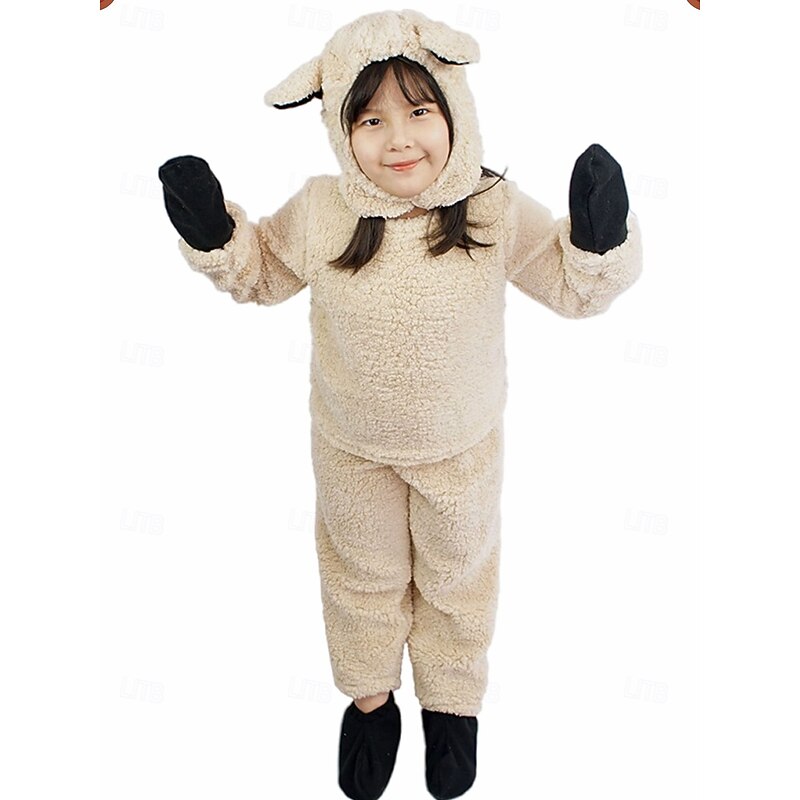 Sheep lamp Halloween Kigurumi Pajamas Onesies Fairy Tail Animal Cosplay Kid's Girls' Halloween Carnival World Book Day Performance Educational Dress Up School Event Dress Up Easy Halloween Costumes3