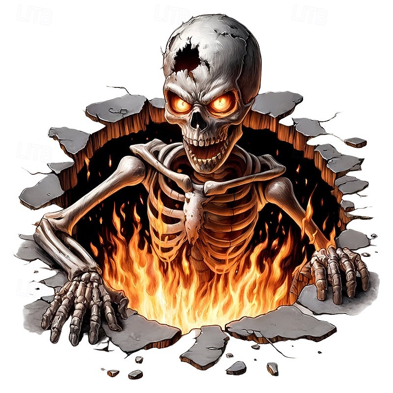 Halloween 3D Wall Sticker Zombie Breaking Wall Decal, Scary Self-Adhesive PVC Horror Wall and Floor Stickers for Bedroom Living Room Halloween Party Decoration3