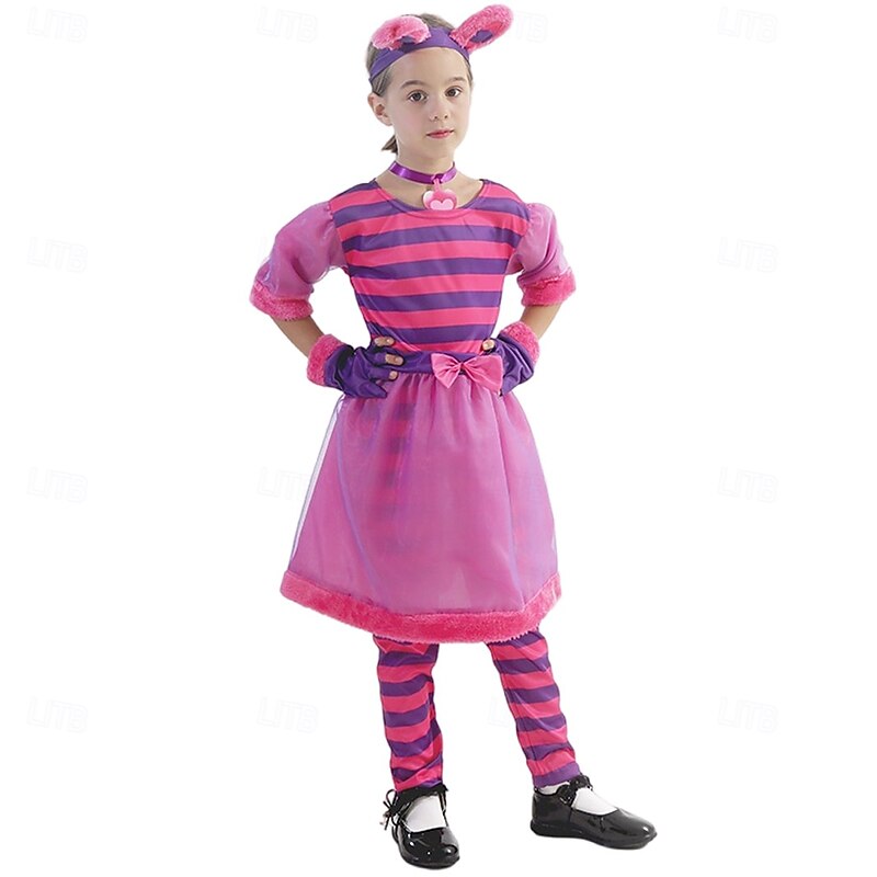 Alice in Wonderland Fairy Tale Queen of Hearts Venom The Cheshire Cat Dress Costume Storybook Characters Cosplay Movie Cosplay for Girls' Kid's Halloween Carnival World Book Day Performance3