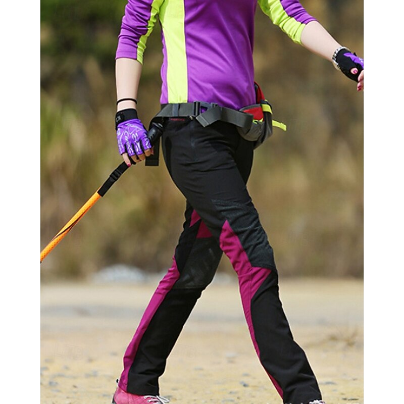 Women's Outdoor Pants Hiking Pants Trousers Patchwork Outdoor Regular Fit Waterproof Windproof Lightweight Bottoms Elastic Waist Purple Camping / Hiking / Caving Running S M L XL XXL3