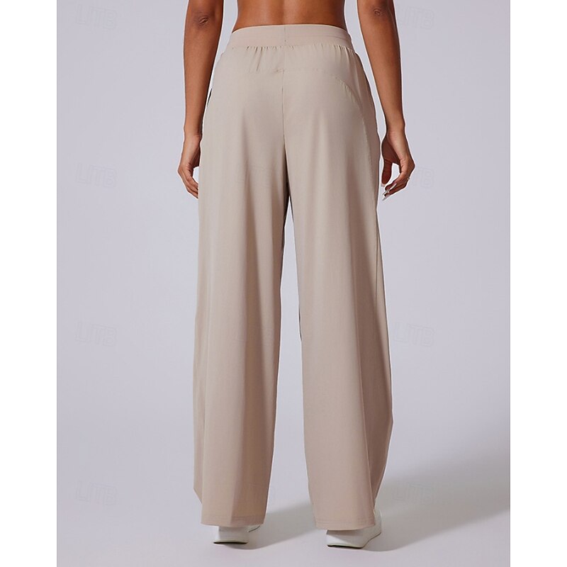 Women's pilates leggings fitness pants sport pants Sun Protection Pilates Running Fitness Pants Solid Color Apricot Khaki Fall Winter Sports Activewear Micro-elastic3