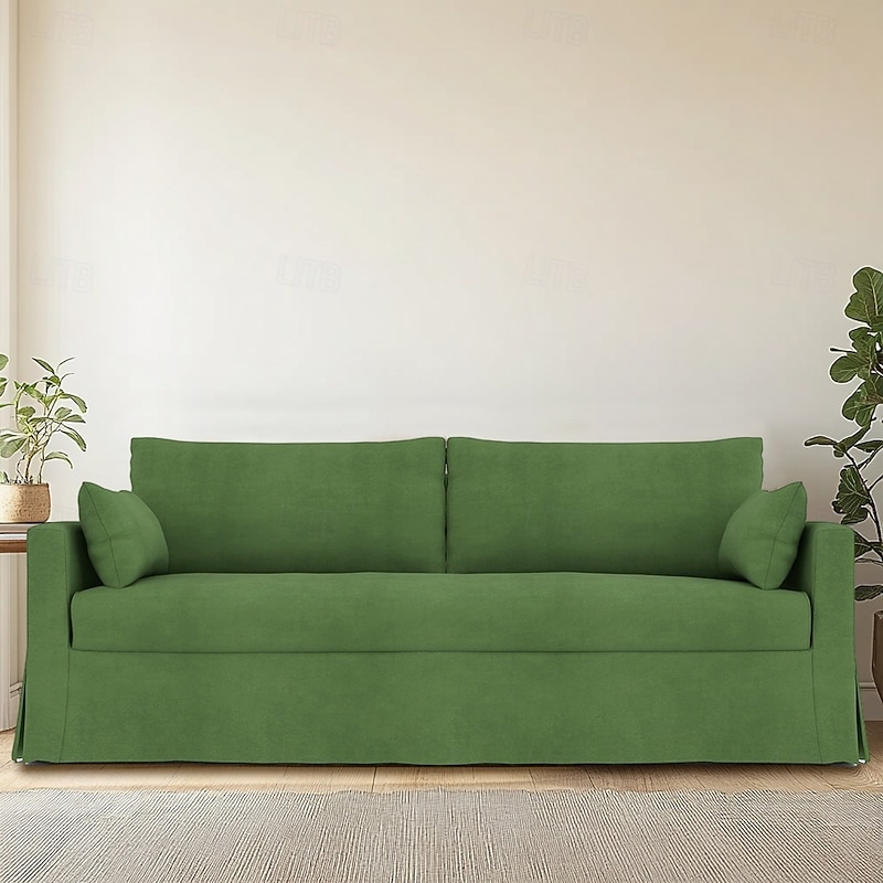 Sofa Cover Siutable For HYLTARP Sofa Solid Color Quilted Velvet Slipcovers