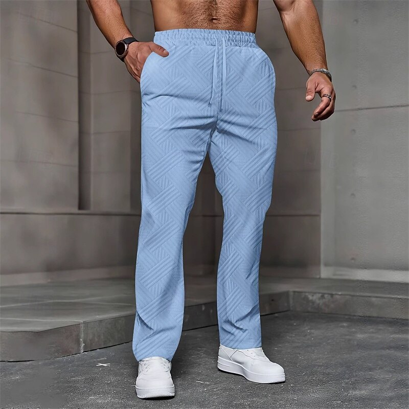 Men's Athletic Pants Sweatpants Joggers Trousers Pocket Elastic Waist Drawstring Plain Comfort Sports Outdoor Daily Fashion Casual Black White Micro-elastic