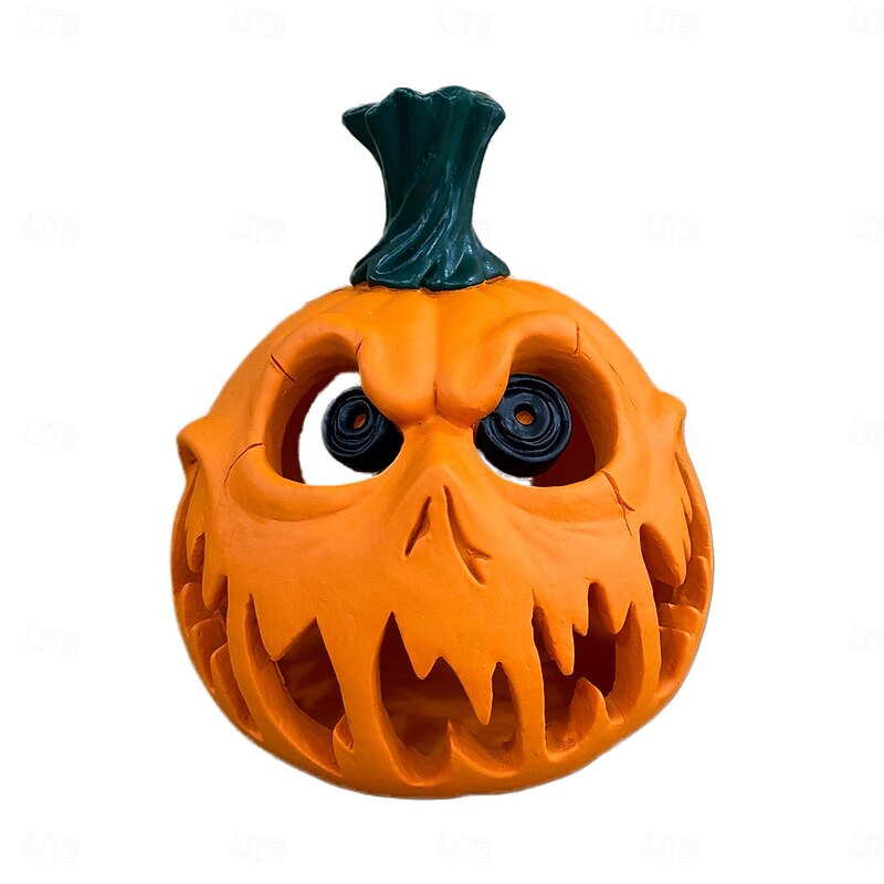 Halloween Pumpkin Resin Creative Desktop Skull Ghost Festival Decoration Decoration Scene Ornament Hollow out Pumpkin3