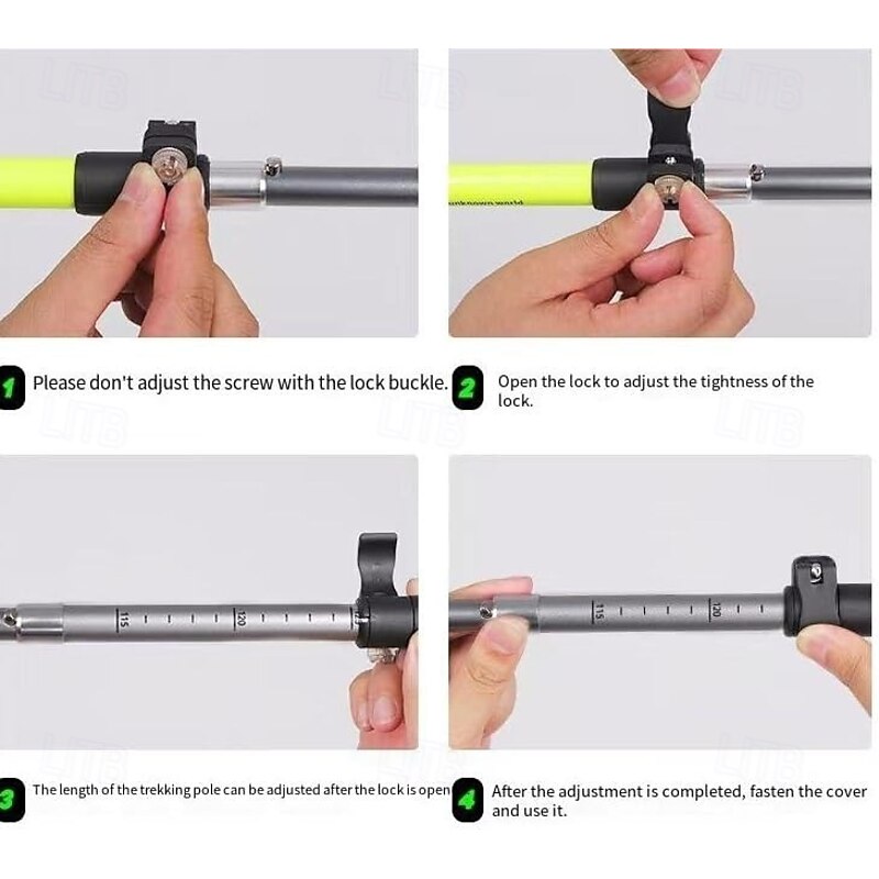 Adjustable Folding Telescopic Hiking Cane, Aluminum Alloy Lock Cane Hiking Outdoor Aluminum Crutches4