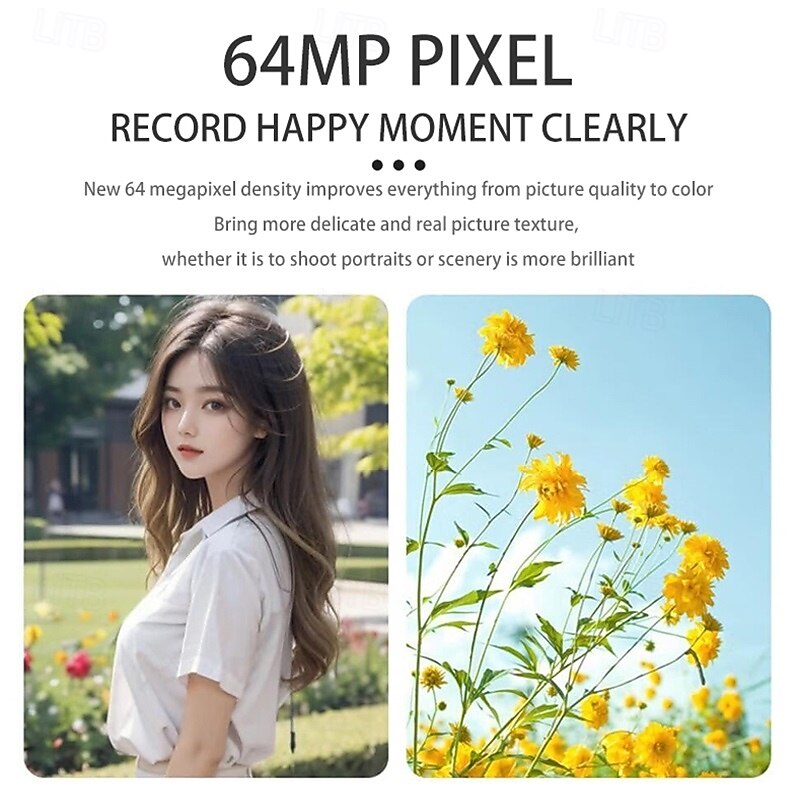 High-Definition Digital Camera 1500mAh 16X Zoom Optional  Retro 2.8 Inch Flip the Screen 64M Pixel 4K HD Video White Black Silver for Boyfriend and Girlfriend3