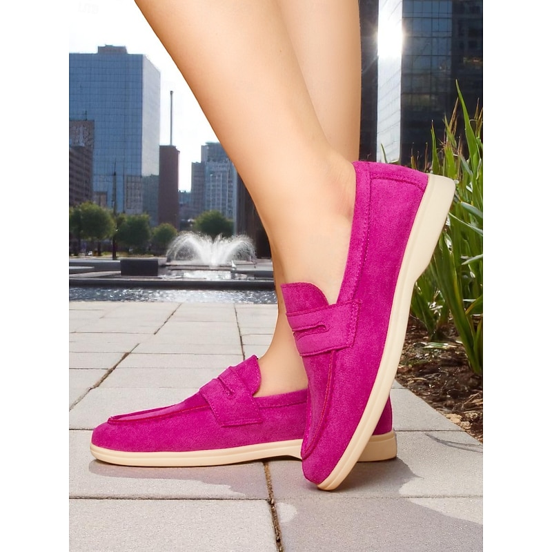 Women's Yellow Suede Loafers with Cushioned Sole for Casual Dates and Everyday Walking Comfort3