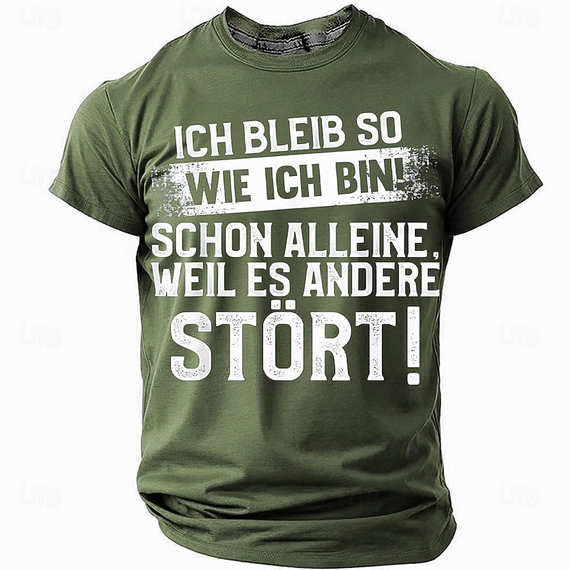 Men's Funny Slang German T Shirt Short Sleeve T shirt 3D Print Crew Neck Round Neck Shirt Fashion Daily Basic Street Casual Daily Black Red Blue Summer Spring All Seasons Clothing Apparel S M L XL2