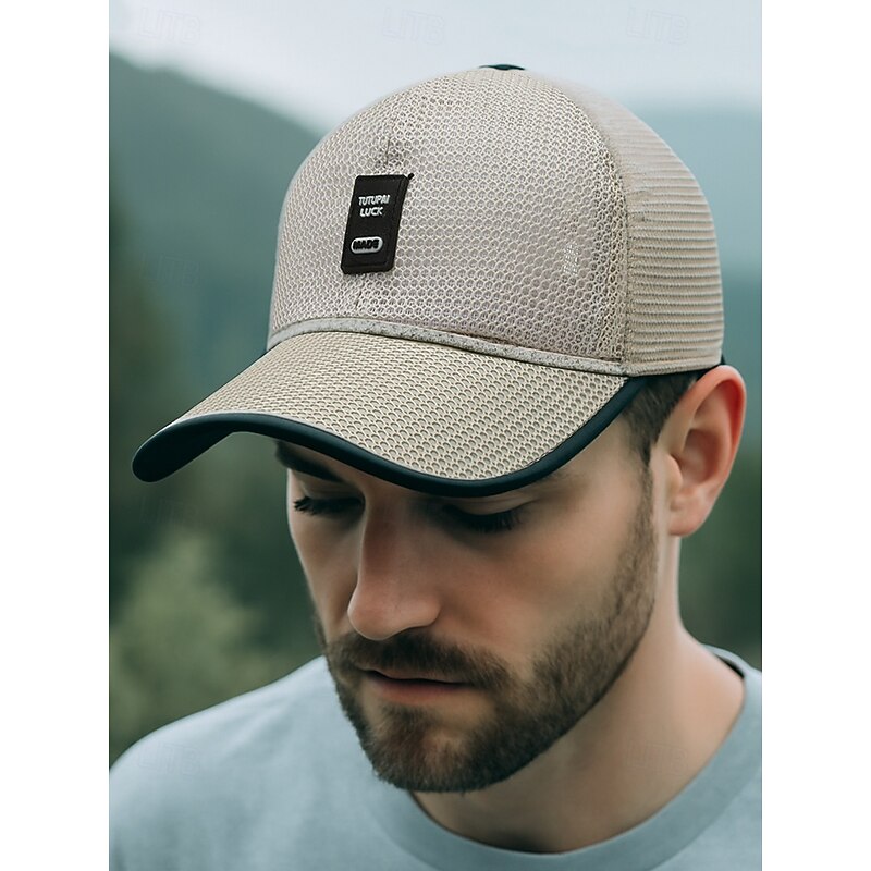 Men's Breathable Mesh Baseball Cap with Curved Brim – Lightweight Adjustable Summer Hat for Outdoor Sports, Hiking and Casual Wear