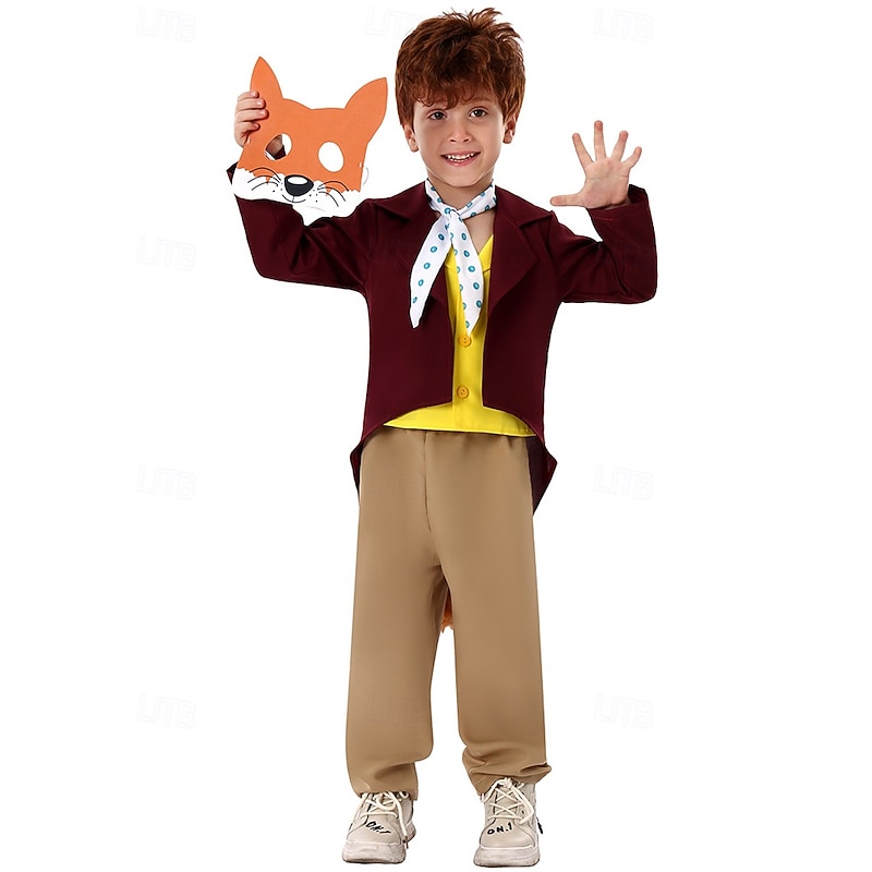 Fantastic Mr. Fox Fox Costume Storybook Characters Cartoon Movie Cosplay for Boys Kid's World Book Day Performance Educational Dress Up3