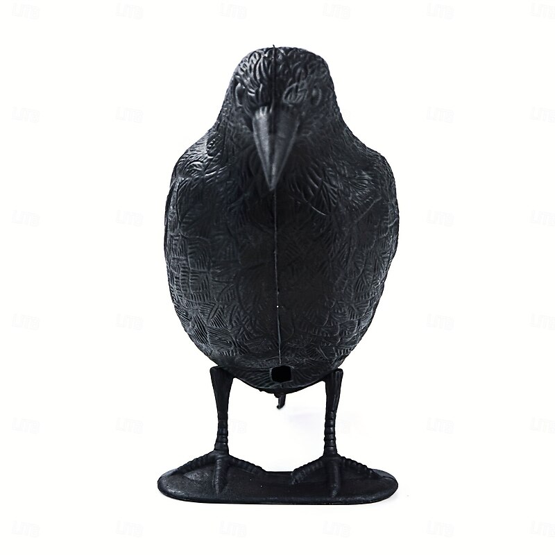 Halloween Crow Decoration, Realistic Plastic Crow with Stakes, Spooky Outdoor Yard and Garden Decor for Halloween3