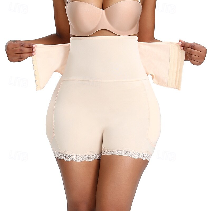 Women's Shapewear Waist Trainer Sport Pure Color Elastic Waist Shorts Daily Sleeveless Black Beige Summer Spring Fall Winter3