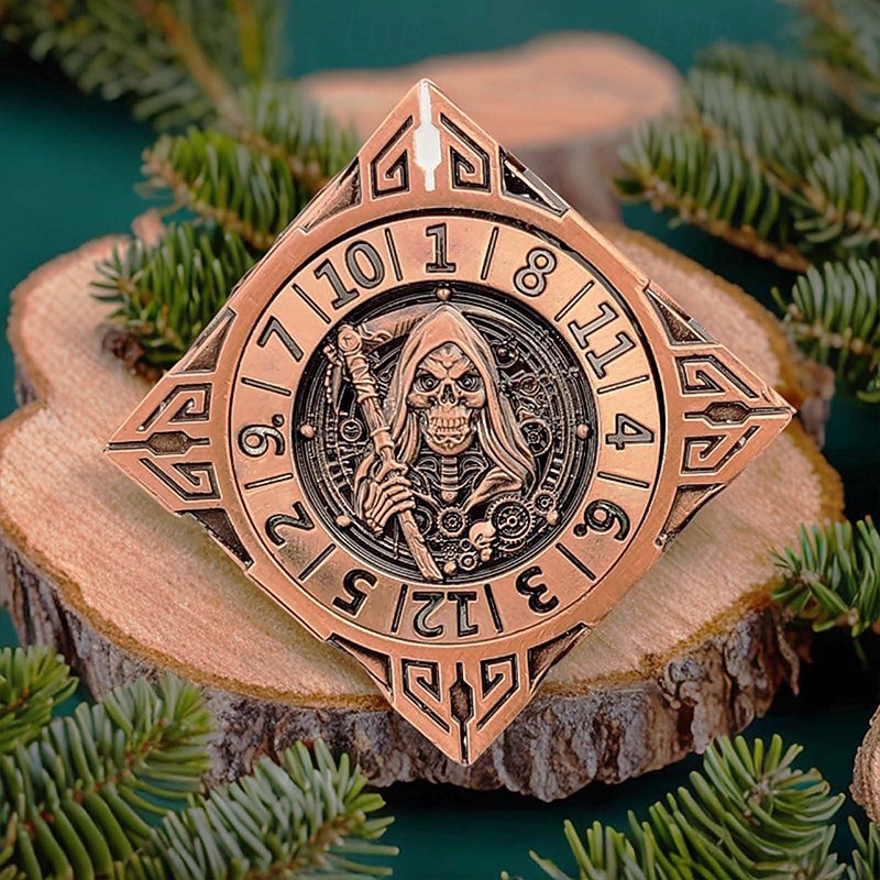 7-in-1 Rotating Metal Dice Cube, 6-Sided Polyhedral Spinner Dice Set for Tabletop Roleplaying Games, Zinc Alloy Fidget Dice for Game Masters and Players4