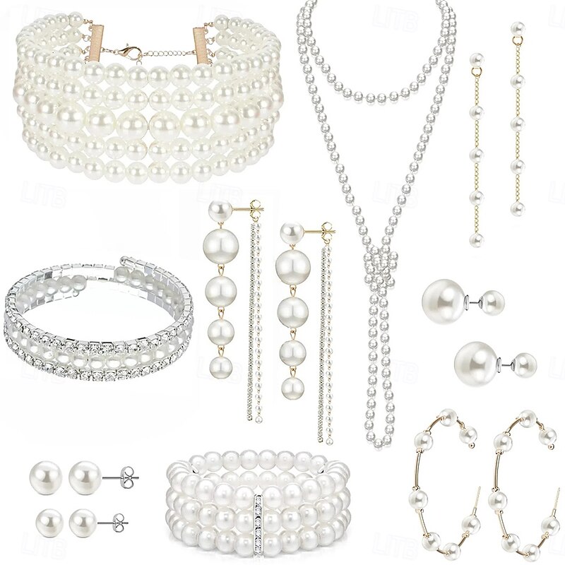 Bridal Jewelry Sets 1 set Pearl Zircon Earrings Necklace Bracelets Women's Elegant Stylish Sweet Jewelry Set For Wedding Party Evening Wear Daily