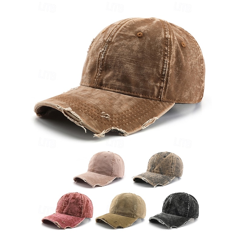 Men's Vintage Distressed Denim Baseball Cap – Adjustable Washed Cotton Hat for Outdoor Sports, Travel and Casual Wear2