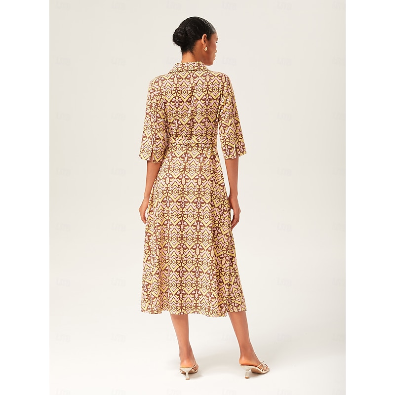 Vintage Print Stretch Wrap Maxi Dress3