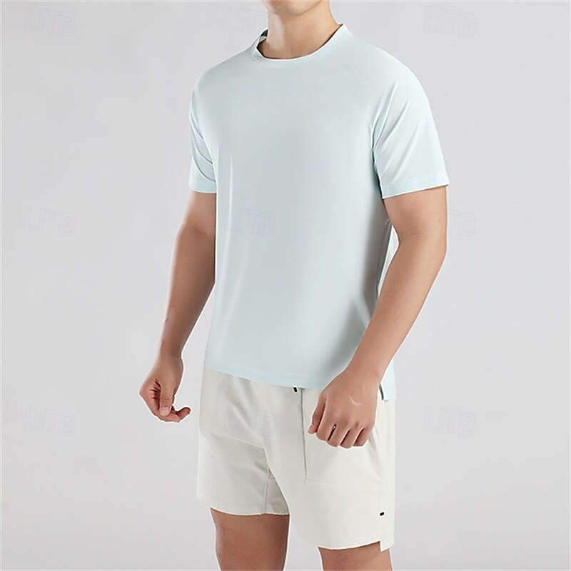 Men's Solid Colored Tennis Tee Sports Tee Hollow Out Split High Elasticity Anti-static Breathable Tennis Golf Pickleball Tee Tshirt Black White Light Green Tennis Clothing2