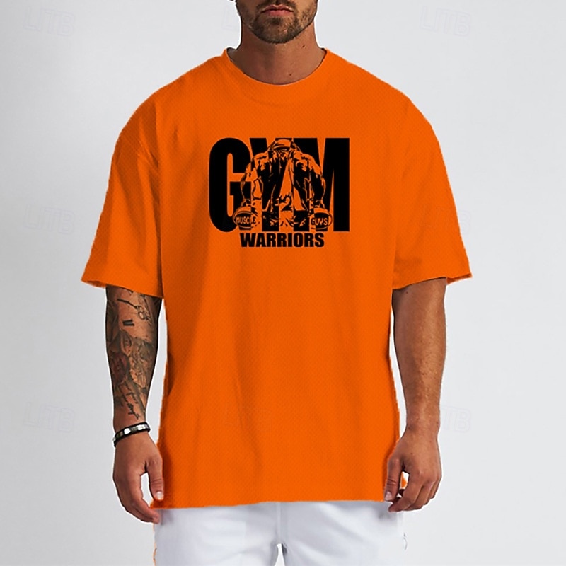 Men's Plus Size T Shirt Tee Top Crew Neck Short Sleeve Fashion Outdoor Vacation Daily Printed Black White Yellow Polyester Clothing Apparel