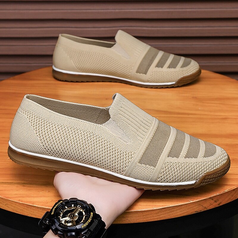Men's Slip-On Knitted Loafers, Breathable Woven Upper with Flexible Rubber Sole, Comfortable and Lightweight for Summer, Beach and Driving3
