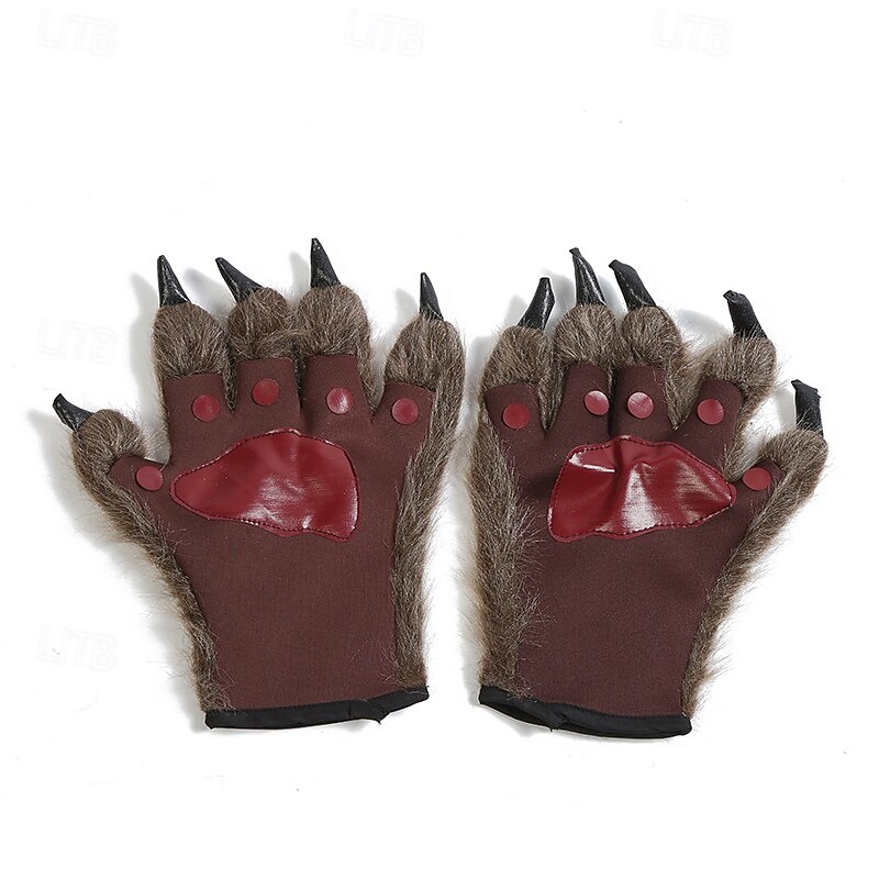 Halloween Gorilla Costume Gloves, Scary Hairy Ape Hands Prop for Cosplay, Prank, Party Performance, Realistic Animal Hand Accessories4