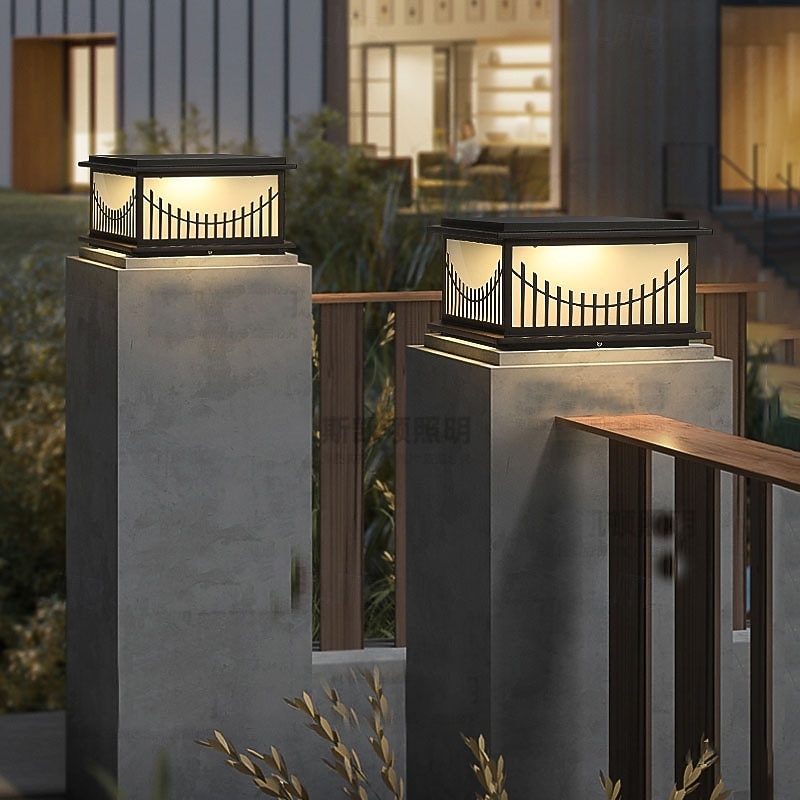 Outdoor Post Lamp 5W Aluminum LED Pillar Post Lantern Column Light Fixture for Yard Entrance Garden 110-240V3