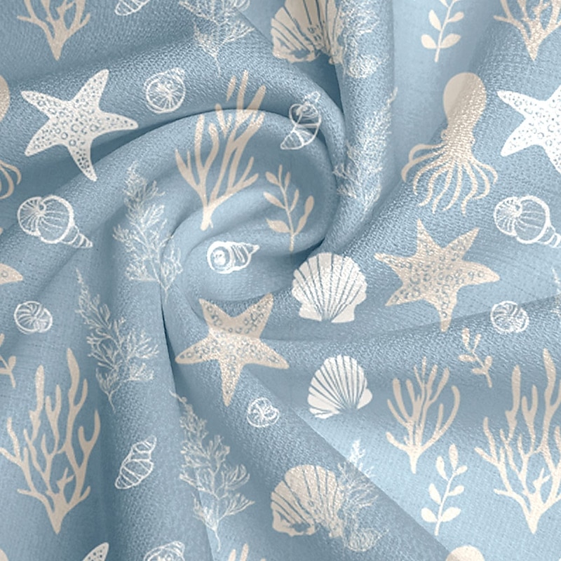 Men's Conch Sea Creatures Coral Summer Hawaiian Shirt Button Up Shirt Aloha Shirt Short Sleeve Shirt Turndown Hawaiian Vacation Holiday Beach Wear Blue 1# Blue S M L2