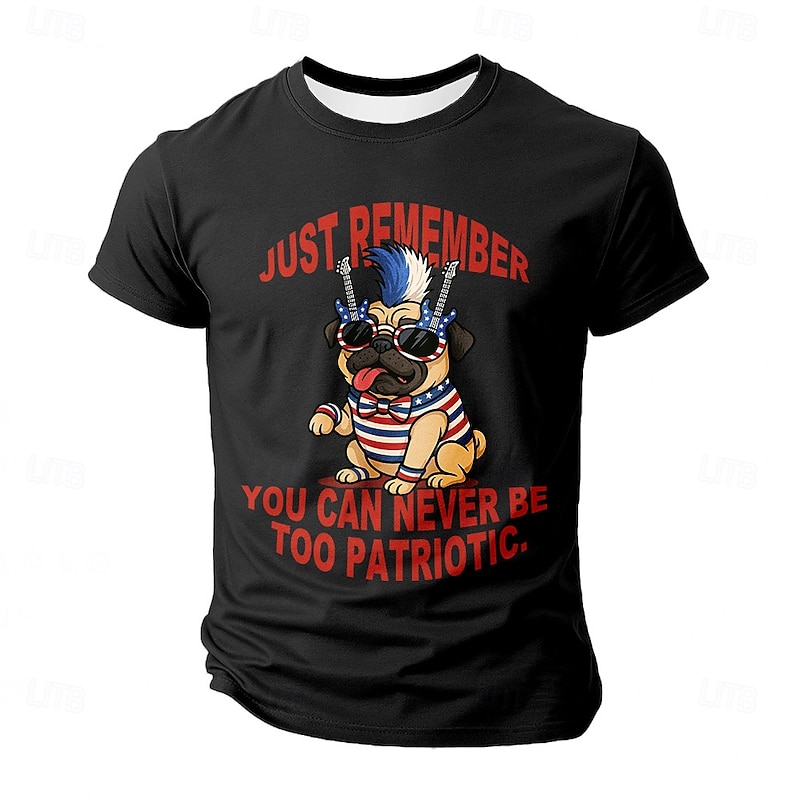 Patriotic T Shirts For Men Eagle T Shirt Short Sleeve T shirt 3D Print Crew Neck Shirt Fashion Daily Basic Street Casual Daily Black White Blue Summer Spring All Seasons Clothing Apparel S M L2