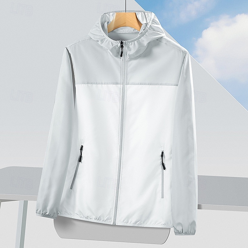 Unisex Running Jacket  Windbreaker Outdoor Jacket Pocket Full Zip Long Sleeve Outerwear Athletic Sun Protection Breathable Quick Dry Lightweight Tennis Golf Running Sportswear Activewear Color Block2