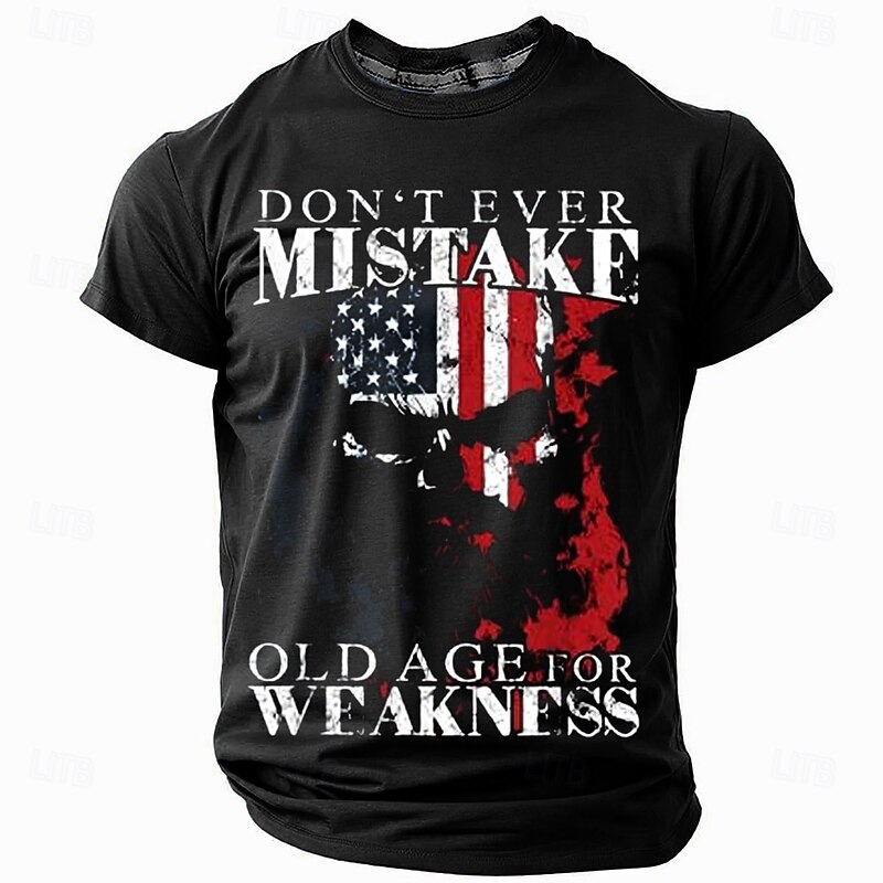 Patriotic T Shirts For Men Funny Slang T Shirt Short Sleeve T shirt 3D Print Crew Neck Round Neck Shirt Fashion Daily Basic Street Casual Daily Black Blue Green Summer Spring All Seasons Clothing