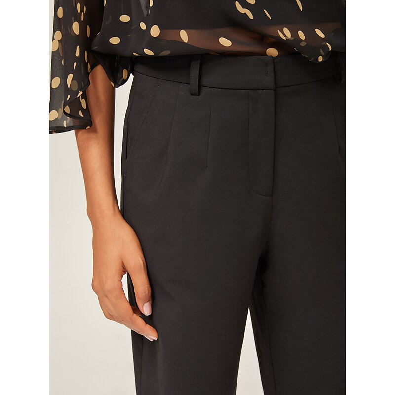 Slim Fit Black Wool Ankle Cigarette Pants2