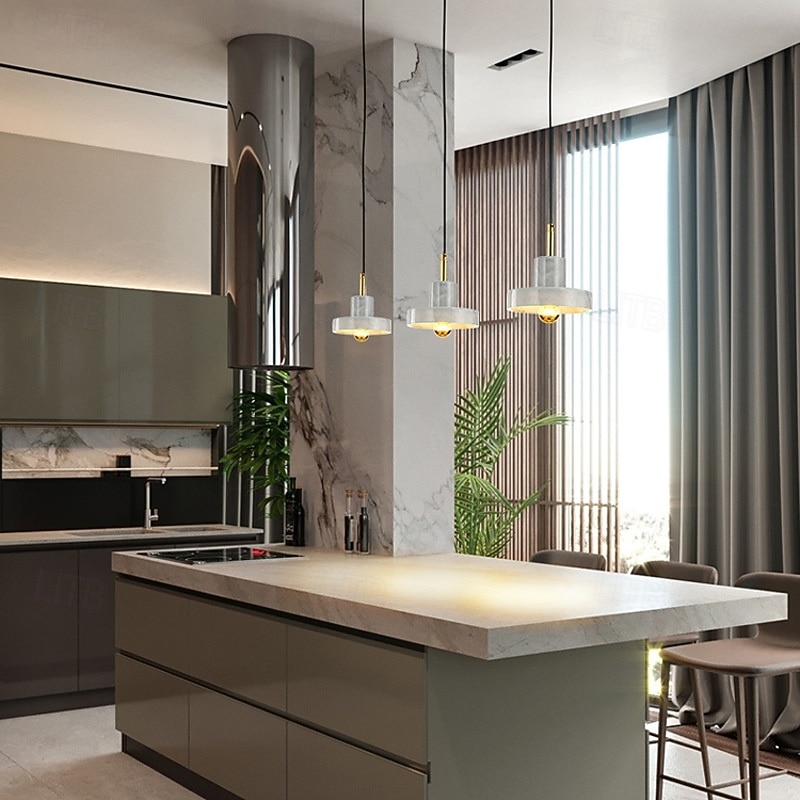 Nordic Bedside Cchandelier Modern Minimalist Bedroom Lamp Restaurant Art Lamp Bar Single Head Marble Copper Lighting2