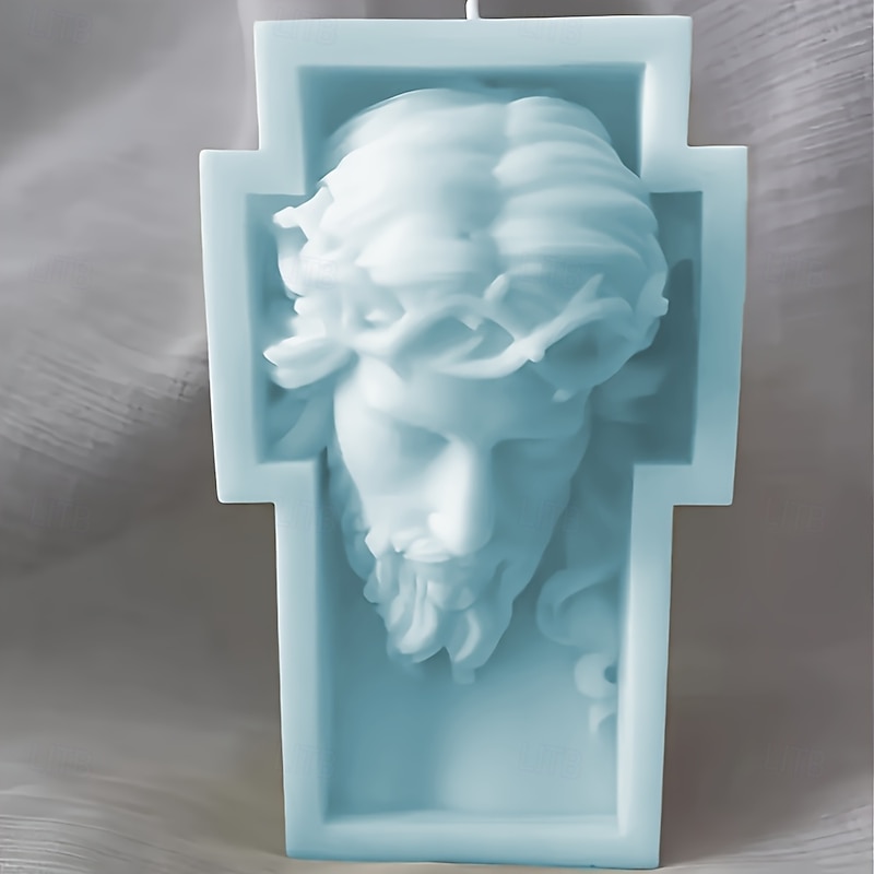 1pc Large Silicone Cross Mold for Soap Making and Cross Human Head Sculpture Resin Casting4